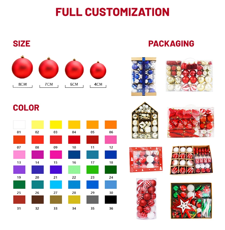 Christmas Product Supplier Yiwu Sourcing Agent Plastic Sublimation Christmas Ornament Balls Christmas Tree Decorations