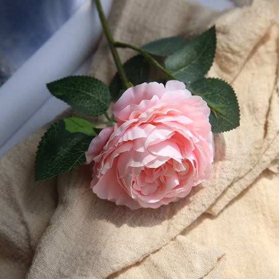 Venta al por mayor de decoración de flores de peonía de tela Real Artificial para boda, fiesta de oficina en casa