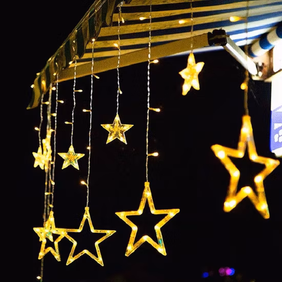 Cortina de estrellas LED, cadena de luces para ventana, luces de decoración de boda y Navidad para el hogar