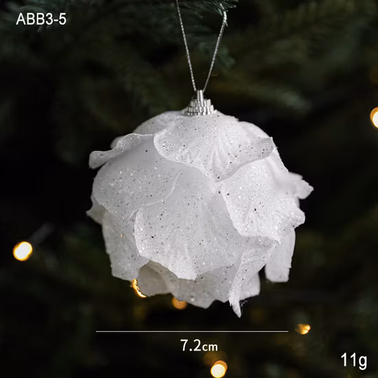 Bola colgante de plumas navideñas, adornos colgantes para árbol, decoración de árbol